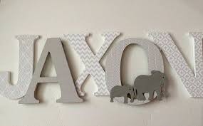 Elephant Wooden Letters For Nursery In Gray And White Elephant Etsy Elephant Nursery Letters Wooden Letters For Nursery Wooden Letters