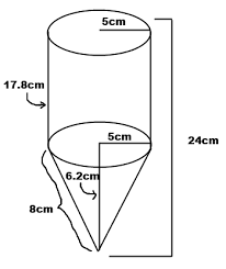 L = 2 π rh How To Find The Height Given The Volume Of A Cylinder And Cone Conjoined Together Mathematics Stack Exchange
