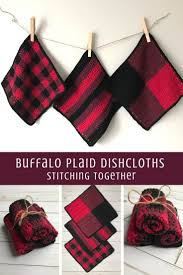 Buffalo plaid cotton infinity scarf | etsy. Buffalo Plaid Crochet Dishcloth Set