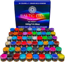 How to use natural mica powders in ? Amazon Com Mica Powder 60 Colors Resealable Jars 300g 10 58oz Set Epoxy Resin Color Pigment Cosmetic Grade Colorant For Soap Bath Bombs Slime Lip Balm Gloss Nails Tumbler Polymer Clay Dye