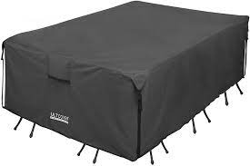 Alibaba.com offers 1,636 patio table covers products. Amazon Com Ultcover 600d Tough Canvas Durable Rectangular Patio Table And Chair Cover Waterproof Outdoor General Purpose Furniture Covers 111 X 74 Inch Black Home Kitchen