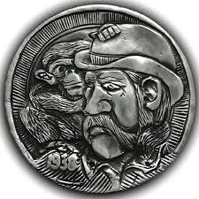 Tony Lewis Hobo Nickel Monkey On My Back 1938 Buffalo Nickel Hobo Nickel Coin Art Whimsical Carvings