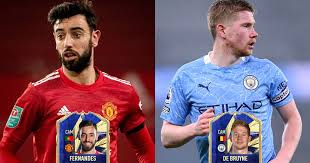 Everything you need to know about fifa 21 ultimate team's toty player ratings, including card stats, release times and 12th man information. Manchester United S Bruno Fernandes And Man City S Kevin De Bruyne Feature On Fifa 21 Toty Netral News