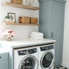 Craftline ready to assemble shaker white cabinets are stylish & affordable. 75 Beautiful Laundry Room With Blue Cabinets Pictures Ideas July 2021 Houzz