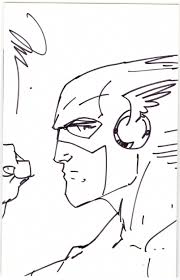 Use the initial line as a guide to draw the lower part of the flash's face. The Flash By Jim Lee In John Hicks S Sketches And Commissions Comic Art Gallery Room