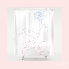 Bts Love Yourself Complete Shower Curtain Ly Her Tear Answer Bangtan Kpop Bts Love Yourself Curtains Flower Shower Curtain