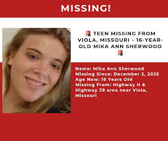 16-year-old Mika Ann Sherwood is missing from the Viola Carr Lane Shell  Knob area in Missouri since Dec 2. She was last seen