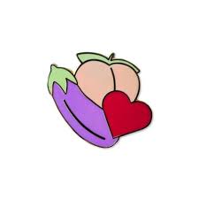 Emoji Enamel Pin Eggplant And Peach Pin Etsy Enamel Pins Emoji Tattoo Emoji Art