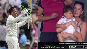 Watch Usman Khawaja S Wife And Daughter Celebrate His Century In Fourth Ashes Test Crictoday