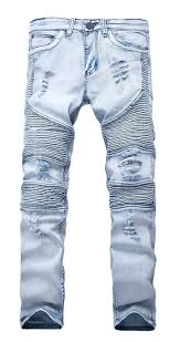 Men S Ripped Destroyed Distressed Slim Fit Jeans Biker Jeans 02 Light Blue Cm183moz6c4 Skinny Jeans Men Biker Jeans Ripped Jeans Men