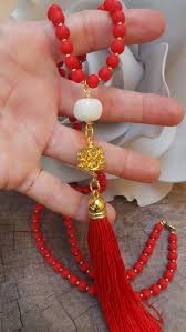 Accesorios para vestidos rojos largos que enamoran. Collar Largo Perlas Borla Rojo Borla Collar De Cuentas Etsy Collar Bisuteria Collares Largos Collares Elegantes