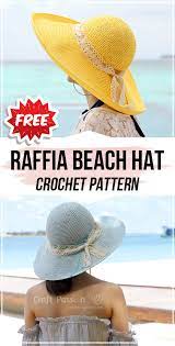 Crochet Raffia Beach Hat Free Pattern Crochet Hats Beach Hat Crochet Hats Free Pattern