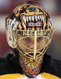 There are many varieties of masks. Bruins Goalie Tuukka Rask Shows Off His Mask During A Game Last Week The Bruins Are Off To A 4 0 1 Start Boston Bruins Boston Bruins Hockey Boston Bruins Game