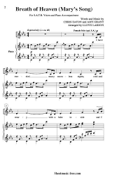 Breath Of Heaven Sheet Music Mary S Song Amy Grant Heaven Music Sheet Music Christmas Sheet Music
