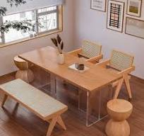Solid Wood Dining Table, Original Wood Acrylic, Suspended ...