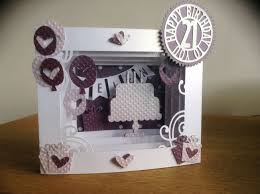 Card making, stamping & scrapbooking. 21st Birthday Shadow Box Card Using Silhouette Cameo Card Box Birthday Cards Card Making