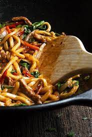 20 Minute Spicy Pork Udon Stir Fry Fast Easy And Delicious Udon Stirfry Recipe Spicy Pork Pork Udon Pork Stir Fry Recipes