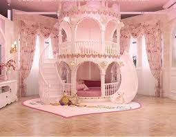 Bunk bed slide is the dream of every kid. Lit Princesse Pour Enfants Avec Lit Chambre A Coucher Jolie Lit De Chateau Rose Girls Princess Room Girly Bedroom Princess Room