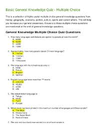 General knowledge quiz game 4+. Quiz Questions Multiple Choice General Knowledge Quiz Questions And Answers