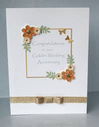 50th Anniversary Card Quilled Golden Wedding Etsy Wedding Anniversary Cards Golden Wedding Anniversary Card 50th Anniversary Cards