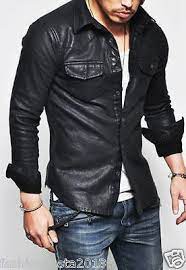 New Men Designer Genuine Lambskin Black Soft Biker Leather Jacket Shirt All Size Leather Jacket Black Leather Jacket Men Mens Leather Shirt
