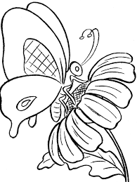 Butterfly And Sun Flower Coloring Print Butterfly Cartoon Coloring Pages Cartoon Flowers Flower Coloring Pages Coloring Pages