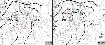 surface weather charts of mean sea level pressure mslp hpa