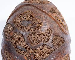 Lloyd Cheney Signed 2007 Sculptural Wooden Vase – Sheafer + King Modern