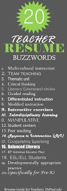 buzzwords for teacher resumes