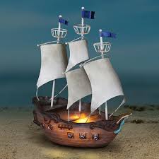 Captain Hook Peter Pan Solar Ship Beach Fairy House Fairy Garden Miniature House Miniature Fairy Gardens Fairy Garden Fairy House