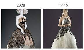 Housed At The Fidm Museum Alexander Mcqueen S Peacock Dress Exemplifies The Designer S Ability To Peacock Dress Fleur Delacour Wedding Dress Alexander Mcqueen