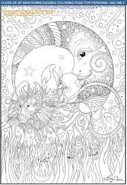 Lion Hare Moon Downloadable Printable Coloring Page Pdf Etsy Moon Coloring Pages Coloring Books Coloring Pages