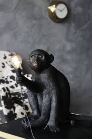 Sitting Monkey Table Lamp Black Black Table Lamps Table Lamp Black Wall Lamps