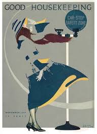 Coles Phillips Good Housekeeping 1917 Fade Away Girl Magazine Illustration Cover Art Vintage Illustration