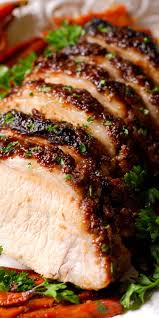 Brown Sugar Dijon Glazed Pork Loin With Carrots Apples And Sweet Potatoes Holidays Thanksgiving Diner Recipes Christmas Food Dinner Christmas Main Dishes