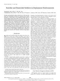 Suicidal And Homicidal Soldiers In Deployment Environments