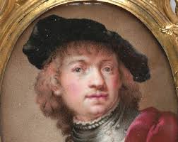 Henry Bone (1755-1834)-Attrib. "Rembrandt's self-portrait of 1634",  miniature