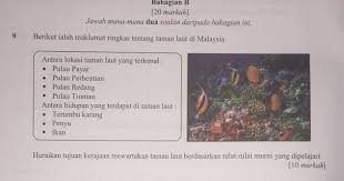 Other known islands in this region are: Laman Blog Pendidikan Moral Soalan Esei Taman Laut