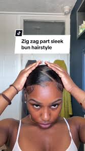 Zig Zag Part Sleek Bun Hairstyle Tutorial