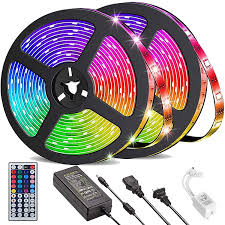 Amazon Com Daufri Led Strip Lights 32 8ft Waterproof 5050 Rgb Color Changing Led Lights For Bedroom Kitchen Party Home Decoration With 44 Keys Ir Remote Controller And 12v Power Supply Tools