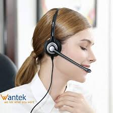 Wantek Cell Phone Headset Mono with Noise Canceling Mic, Wired Computer  Headphone for iPhone Samsung Huawei HTC LG ZTE BlackBerry Smartphones and  Laptop PC Mac Tablet with 3.5mm Jack(F600J35) : Electronics