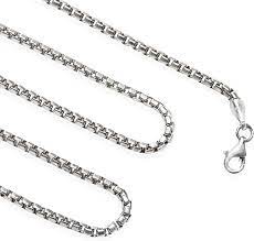 Men S 3 6mm Thick Sterling Silver Box Link Necklace 18 20 Or 24 Inch Only 129 00 Mens Necklaces