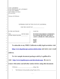 Sample petition (word | pdf). Sample Heggstad Petition For California