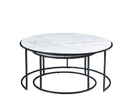 Davos outdoor aluminum outdoor coffee table by christopher knight home. Round White Marble Nesting Table With Black Legs Solid Marble Stone Surface Metal Leg Coffee Nesting Table Side Table New Luxe Deco Contemporary Danish Design From Venoor Hilhim Front Part Nested