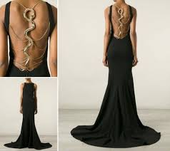 Black Dress With Gold Snake Dresses Snake Dress Pretty Dresses