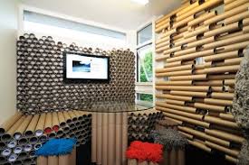Zouk Architects Repurpose Shipping Materials Into Paper Tube Office Design Cardboard Tubes Repurposed