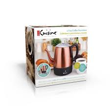 Reviews of 4 cup coffee maker machines, cuisnart and mr coffee drx5 and tf5 basic and programmable four cup coffeemakers. Euro Cuisine Electric Percolator 4 Cup In Copper Finish 9372101 Hsn