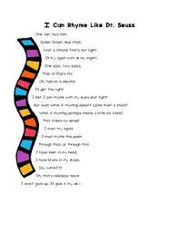 This Whimsical Poem Called I Can Rhyme Like Dr Seuss Is A Fun Addition To Your Dr Seuss Birthday Celebration Activities Studen Rhymes Poems Poetry Reading