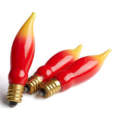 Red And Yellow Flame Tip Replacement Candle Light Bulbs Lamp Making Hobby Craft Supplies Factory Direct Craft