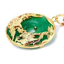 Auspicious Dragon Phoenix Jade Gold Necklace In 2020 Dream Jewelry Jade Gold Necklace